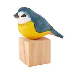 Wood Bird Figurines with Stump