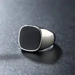 Square 304 Stainless Steel Enamel Finger Rings for Men