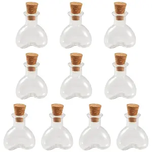 10Pcs Transparent Glass Beads Containers