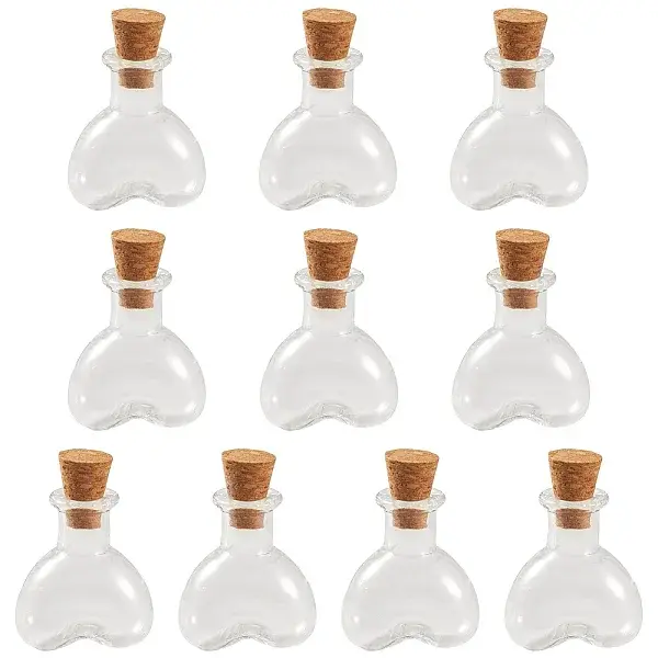 10Pcs Transparent Glass Beads Containers