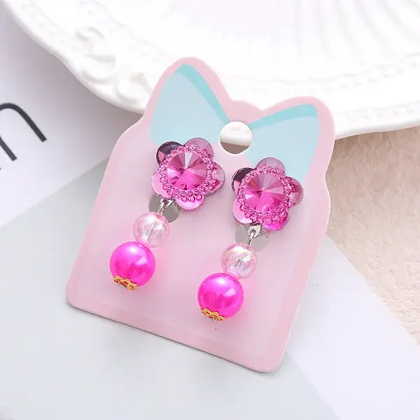 Alloy Plastic Clip-on Earrings for Kid