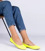 Gemre Yellow Neon Patent Leather Ballerinas Aurika