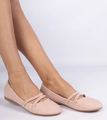 Gemre Pink matte eco-leather women's ballet flats Baronna