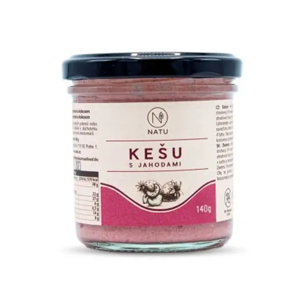 NATU Kešu krém s jahodami 140 g