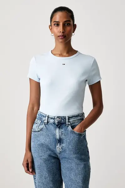 Tommy Jeans  basic tričko dámske bavlnené s elastanom