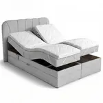 Beautysofa BOXSPRINGOVÁ POSTEL Romeo s elektrickým polohováním matrace, 180x200 cm, světle šedá