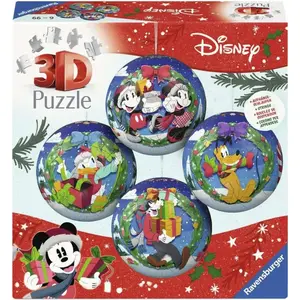 Puzzle ozdoby Disney Vánoce, sada 4x54 dílků