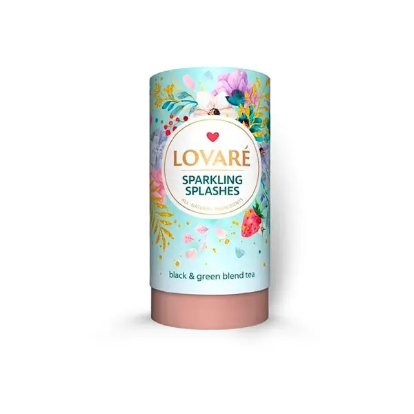 LOVARÉ Sparkling splashes černý a zelený čaj 80 g