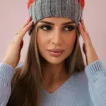 Kesi Paris fleecová čepice K212 tmavě růžová+šedá