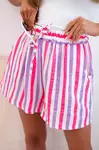 Kesi Włoski Dámské pruhované bavlněné šortky fialka