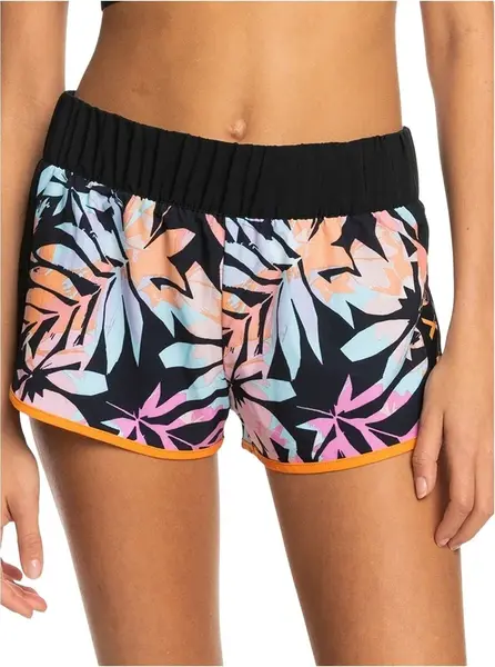 Roxy dámské koupací šortky Active Anthracite Zebra Jungle | Černá | Velikost S