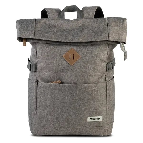 Veľký mestský rolovací batoh Bestway Pablo, polyester, na notebook 15" − šedá 29l