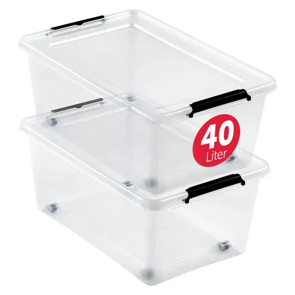 BOXXivo ÚLOŽNÉ boxy s víkem 40 l v sadě po 2 ks