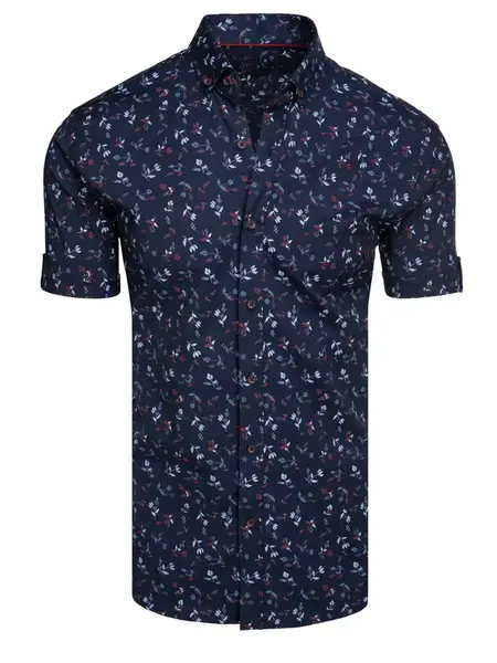 Koszula męska z krótkim rękawem granatowa Dstreet