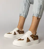 Gemre White leopard-print women's sneakers Toris