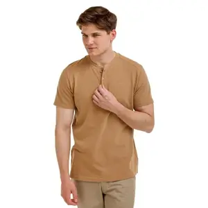 Bushman Pánské bavlněné henley tričko Gutu II, camel M