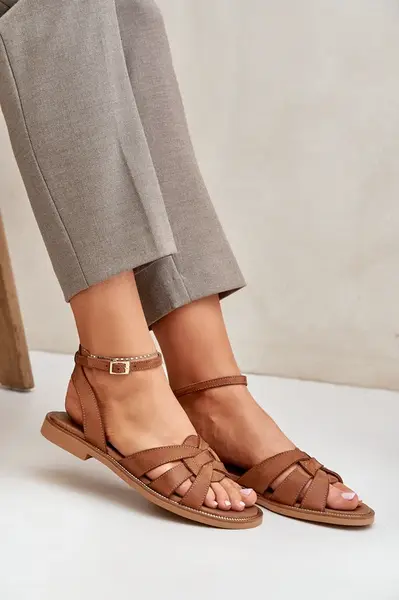 Lewski Shoes Kožené Dámské Sandály Na Plochém Podpatku Zazoo