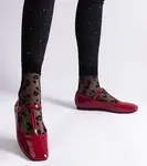 Gemre Red patent ballet flats with strap Marseille