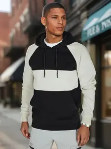 Pánská mikina s kapucí v pruhovaném designu