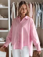 Dámská oversize košile s prodlouženým zadním dílem