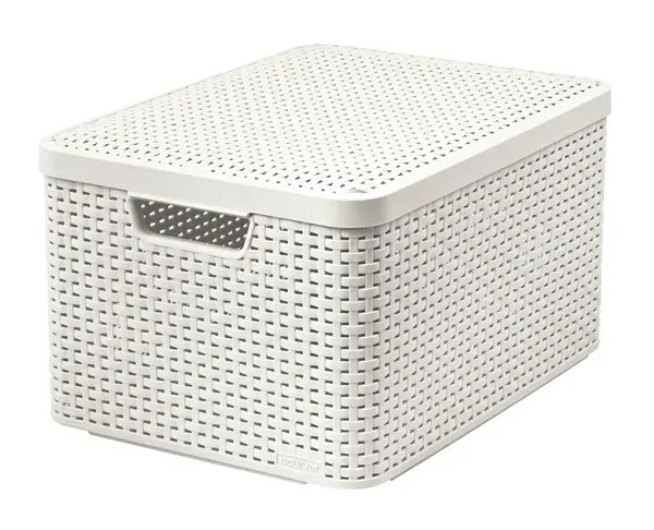 Curver Úložný box Rattan Style2 s víkem M 1 ks krémový
