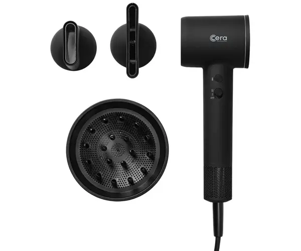 Profesionální fén na vlasy Cera Pro BLDC Dryer - 1600 W, matný černý (42554) + dárek zdarma
