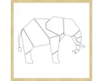 Rámovaný obraz Geometrický slon, 40x40 cm%