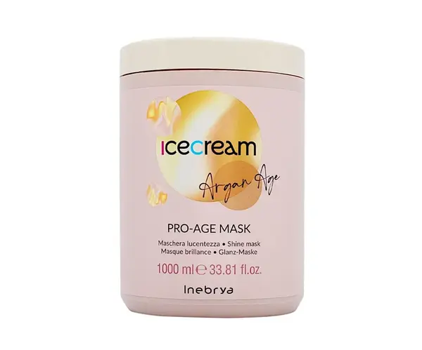 Maska pre žiarivý lesk vlasov Inebrya Ice Cream Argan Age Pro-Age Mask - 1000 ml (771026333) + darček zadarmo