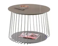 Konferenčný stolík Riva, kov/cappuccino sklo%