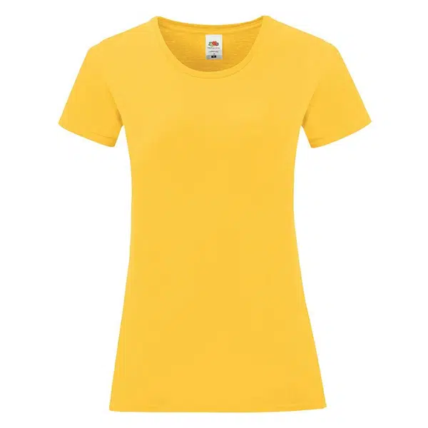 Iconic Yellow Women's T-shirt in combed cotton Fruit of the Loom