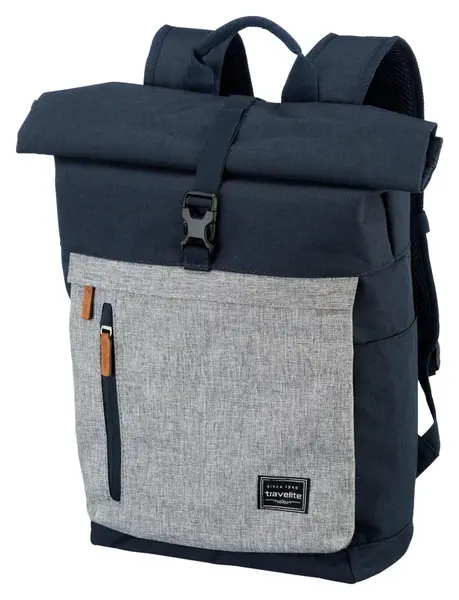 Roll-top batoh Travelite Basics Roll-up Backpack Navy/Grey
