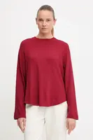 Mikina BOSS Ottoman_Sweatshirt dámská, vínová barva, hladká, 50535769