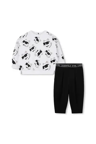 Kojenecká tepláková souprava Karl Lagerfeld bílá barva, Z30656
