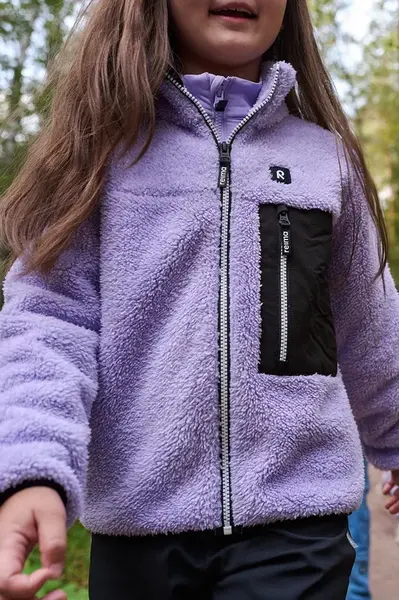 Detská fleecová mikina Reima Turilas fialová farba, jednofarebná, 5200364A
