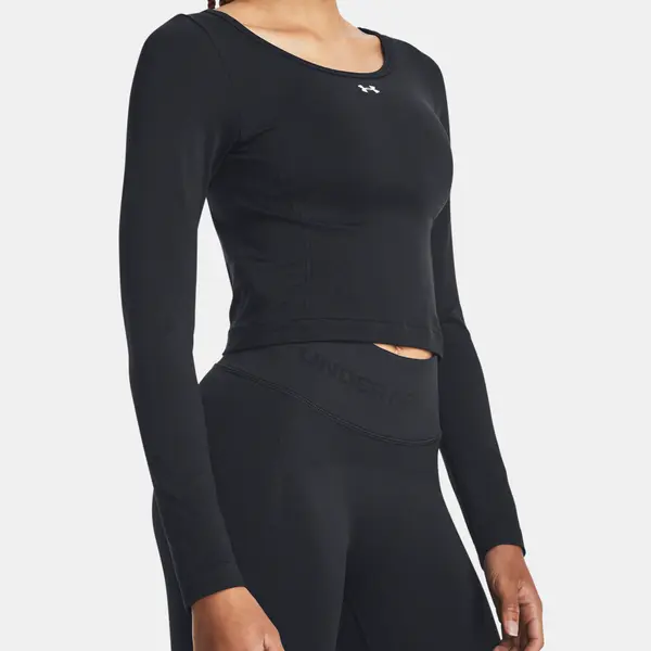 Čierne dámske športové crop top tričko Under Armour Train