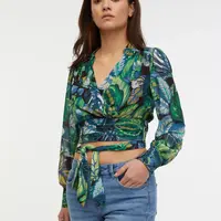 Zelená dámska vzorovaná blúzka ORSAY