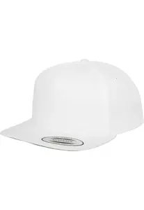 Klasická 5-panelová Snapback čiapka biela
