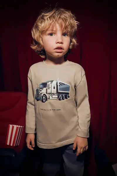 Detská bavlnená košeľa s dlhým rukávom Mayoral