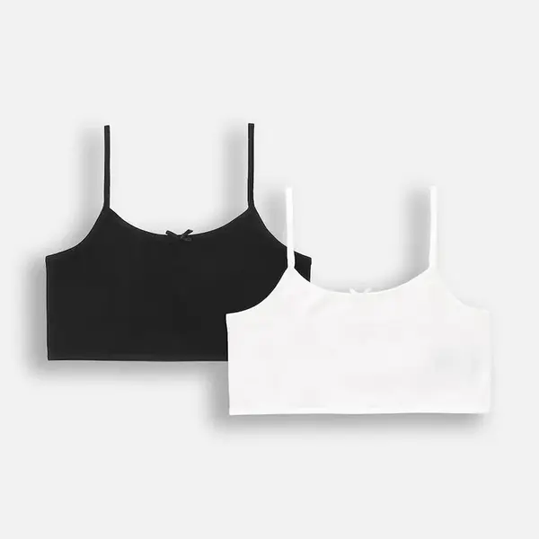 Dětská podprsenka Coccodrillo 2-pack bílá barva, BASIC UNDERWEAR