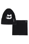 Detská bavlnená čiapka a šál Karl Lagerfeld