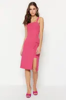 Trendyol Fuchsia očko detailne tkané tkané šaty