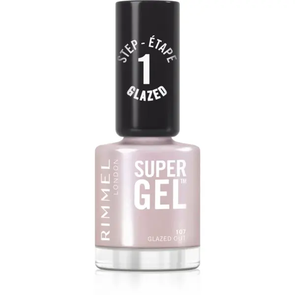 Rimmel Super Gel gelový lak na nehty bez užití UV/LED lampy odstín 107 Glazed Out 12 ml
