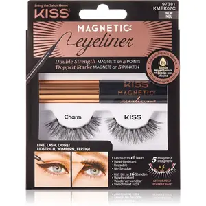 KISS Magnetic Eyeliner & Eyelash Kit magnetické řasy 07 Charm 1 pár
