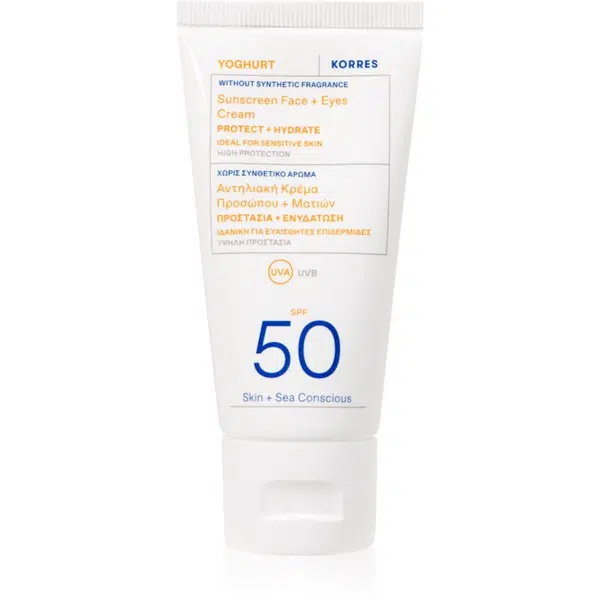 Korres Yoghurt Sunscreen ochranný krém na obličej a oční okolí SPF 50 50 ml