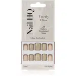 Nail HQ Square umělé nehty Utterly Olive 24 ks