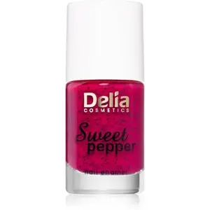 Delia Cosmetics Sweet Pepper Black Particles lak na nehty odstín 05 Raspberry 11 ml