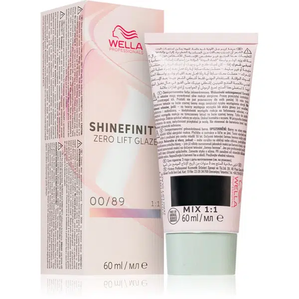 Wella Professionals Shinefinity Zero Lift Glaze demipermanentní barva na vlasy odstín 00/89 - Blue Booster 60 ml