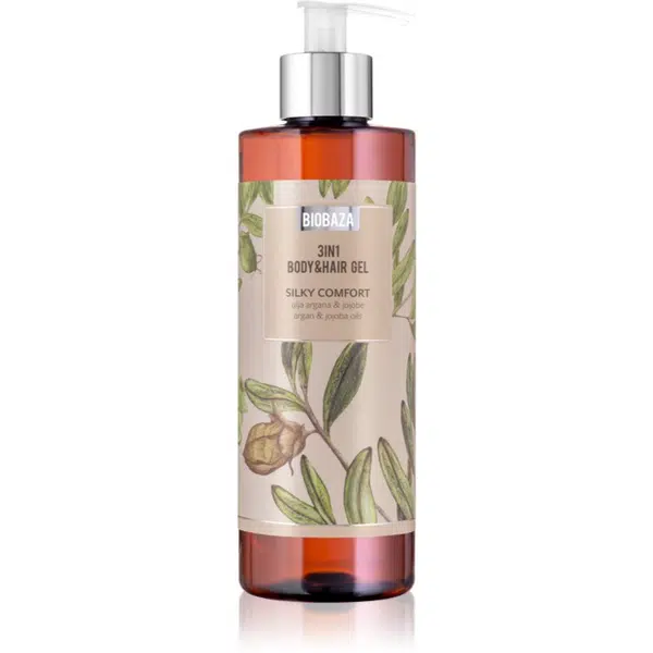 BIOBAZA 3in1 Body&Hair Gel Silky Comfort šampón, kondicionér a sprchový gel 3 v 1 400 ml