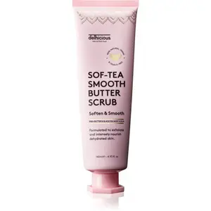 delhicious Sof-Tea Smooth Butter Scrub hydratační tělový peeling s exfoliačním účinkem 140 ml