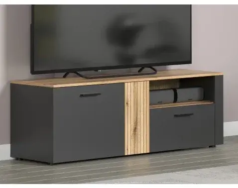 Televizní skříňka Esteban 150 cm, antracit/dub evoke